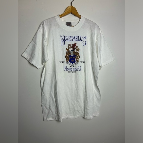 oneita Other - Vintage Single stitch Oneida T shirt Tee Maxwells Hong Kong White Size XL Usa
